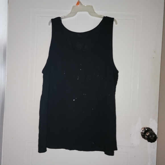 Cato Black and Silver Striped Sequin Tank Top - Picture 4 of 6